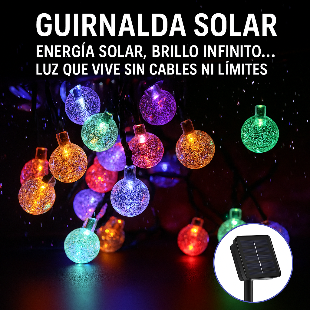 ✨ Guirnalda SOLAR bolitas LED