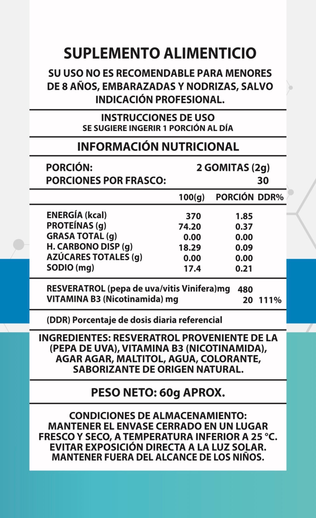 GOMITAS Nad + Resveratrol