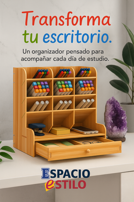 Organizador de madera para escritorio