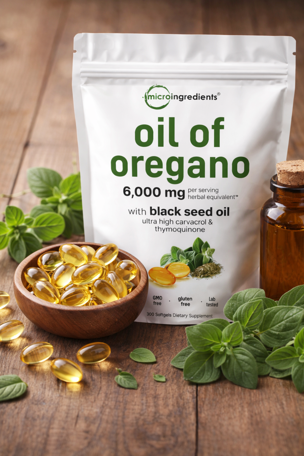 🌿 Cásulas de Orégano 6000 mg – Cápsulas Blandas