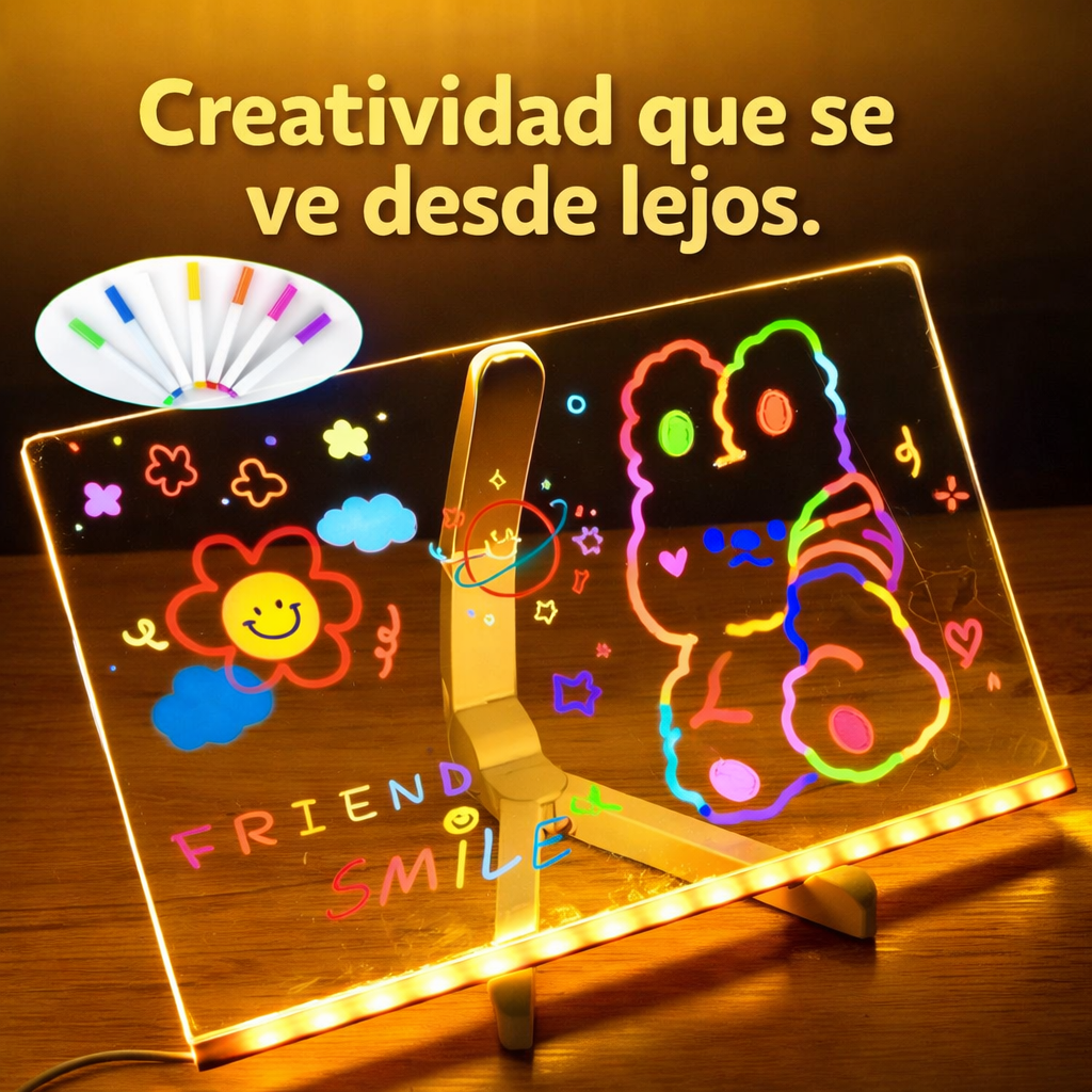 🌈✨ Pizarra Luminosa LED:  Luz & Trazos Magik Kids™