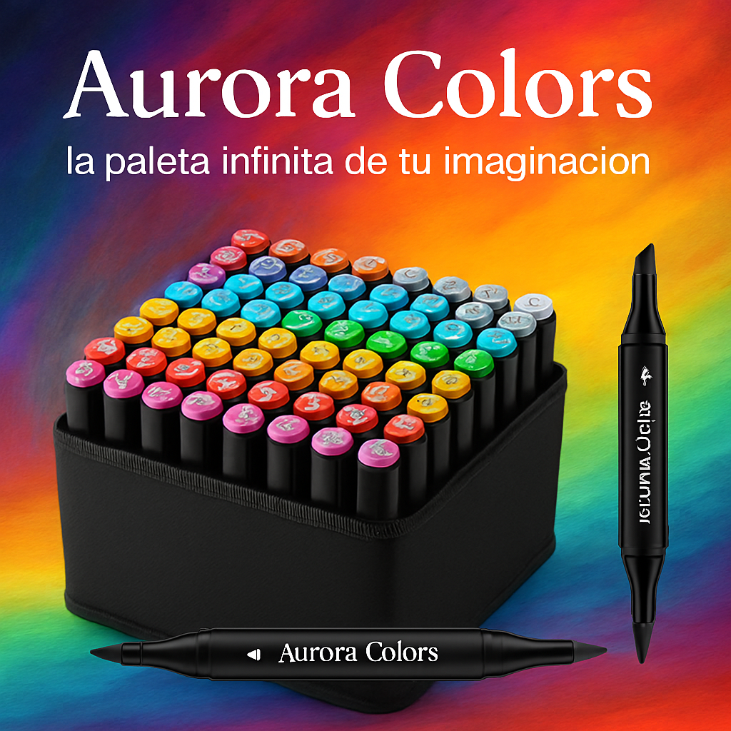 AURORA COLORS :Plumones de Doble Punta