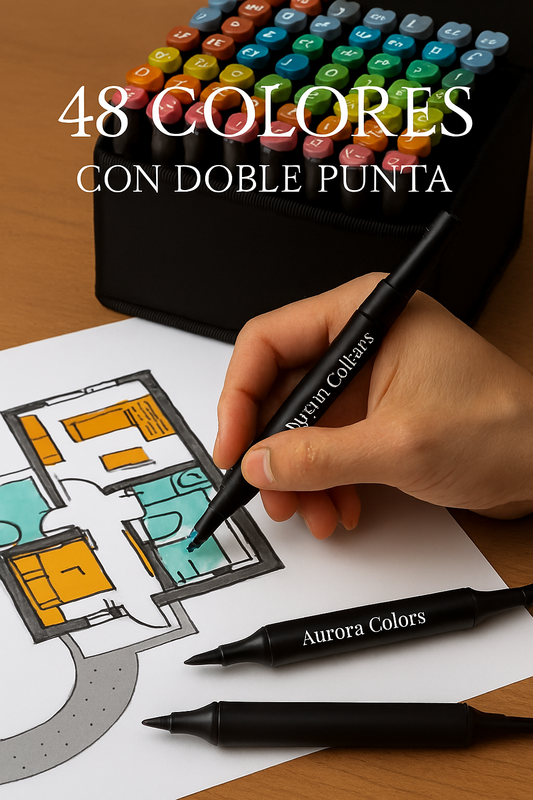 AURORA COLORS :Plumones de Doble Punta