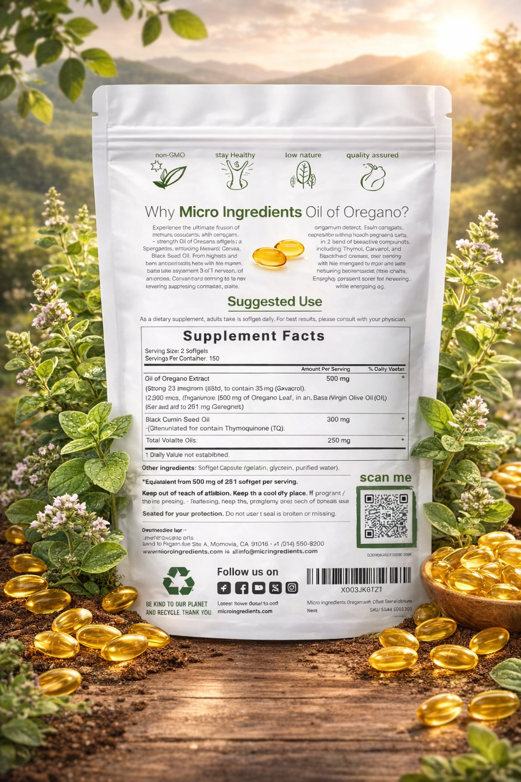 🌿 Cásulas de Orégano 6000 mg – Cápsulas Blandas