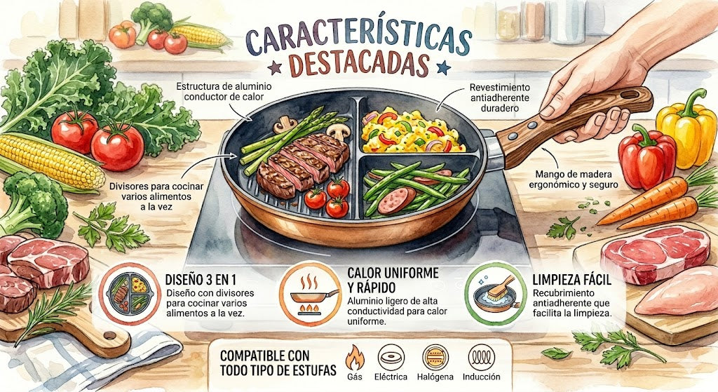 SARTÉN GRILL 3 EN 1